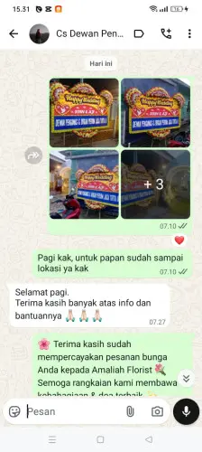 Testimonial Papan Bunga Pernikahan sofifi